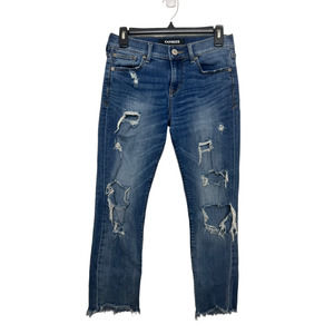 Express Skinny Ankle Distressed Jeans 2 Short